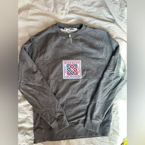 Givenchy Paris Grey Logo Patch Crewneck Sweatshirt Men’s Cotton Pullover S